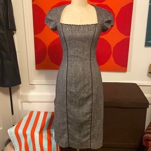 retro BEBE dress knee length ,tweed cap sleeve